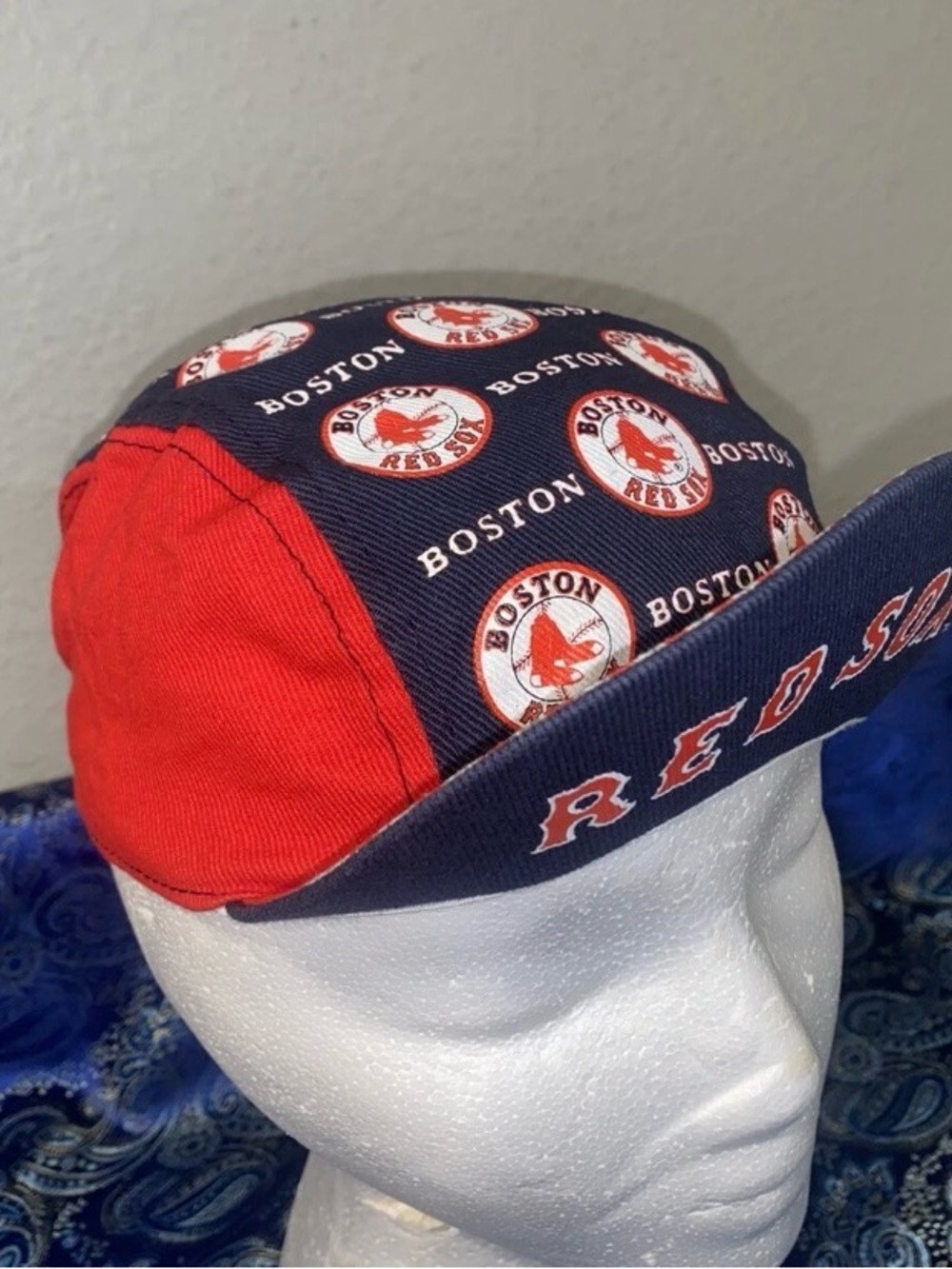 Boston Red Sox Logo Cap in Navy and Red CYCLING CAP MLB 100% COTTON
